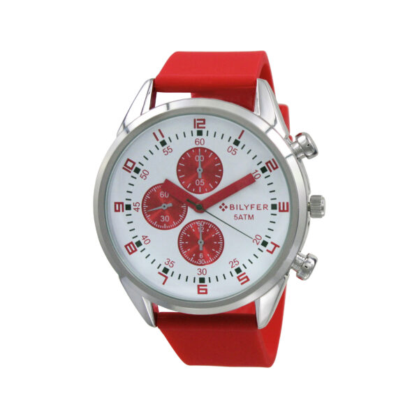 Reloj multifunciones simuladas colores W/R 5 ATM silicona rojo