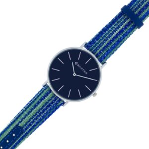 RELOJ CORREA LARGA PIEL CON TRABILLA METAL AZUL