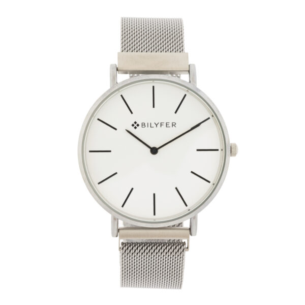 WHITE DIAL WATCH 42 MM MESH WITH MAGNET CLOSURE