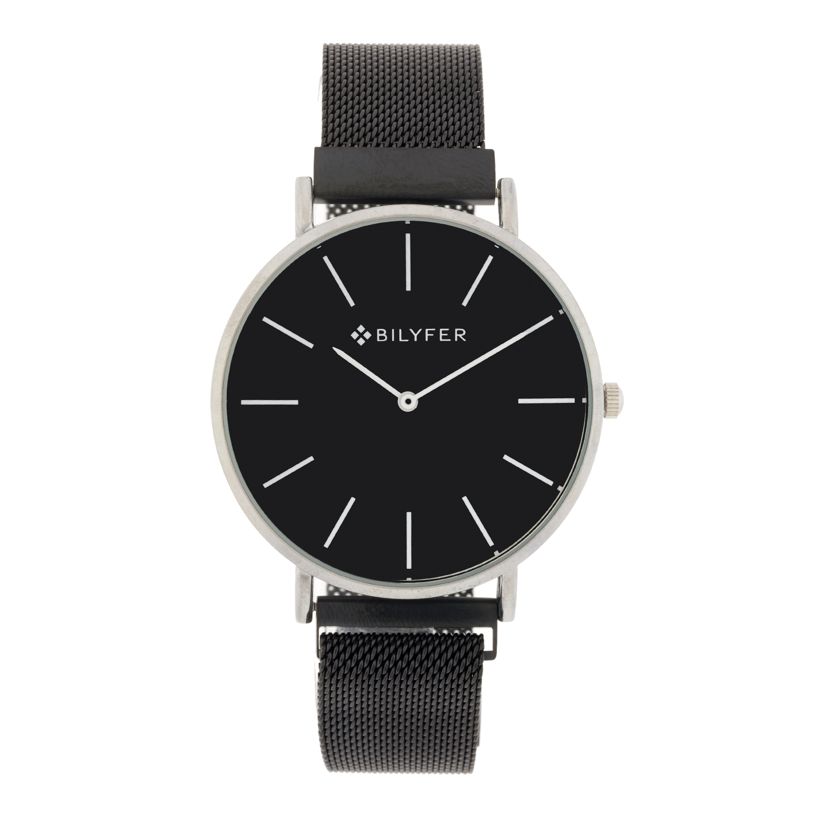 RELOJ ESFERA NEGRA 42 MM MALLA NEGRA DE IMÁN