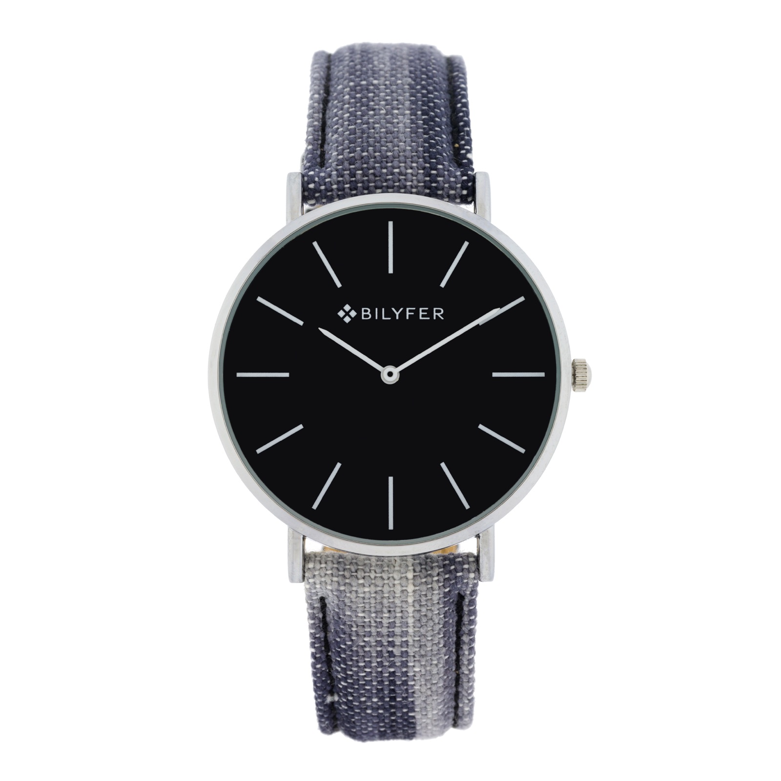 RELOJ IKAT CORREA PIEL ALGODON&SEDA CAJA 42MM NEGRO