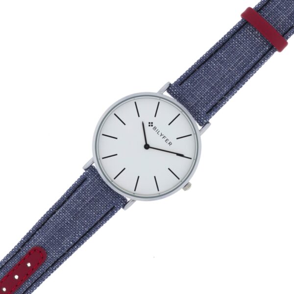 RELOJ IKAT CORREA PIEL ALGODON&SEDA CAJA 42MM NEGRO BLANCO