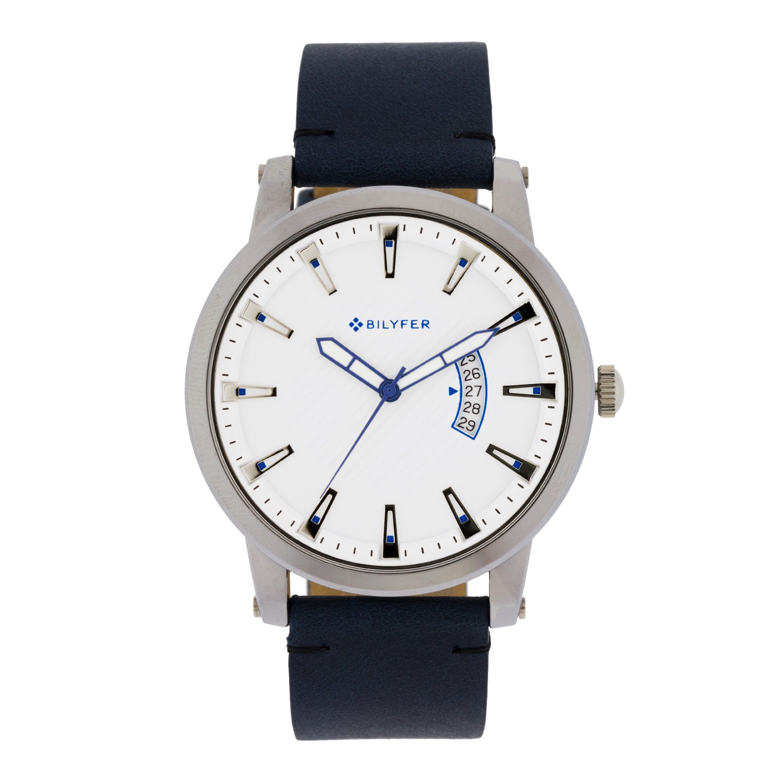RELOJ 45MM DEPORTIVO CALENDARIO CORREA PIEL AZUL