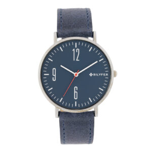 42MM EXTRA FLAT BLUE LEATHER STRAP WATCH NUMBERS