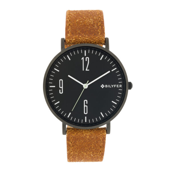 42MM EXTRA FLAT LEATHER STRAP CÁMEL NUMBERS WATCH