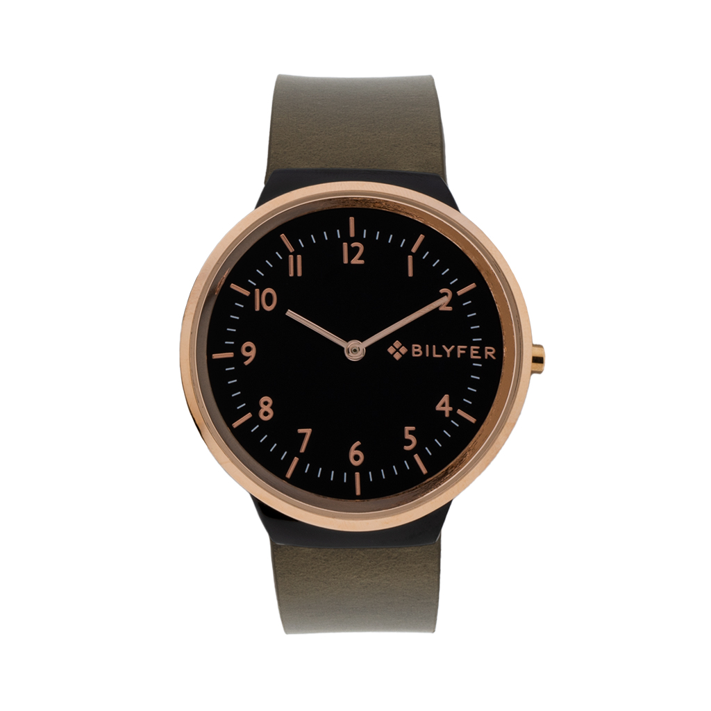 RELOJ CON CORREA DE PIEL INTEGRADA Y CAJA DE 40M