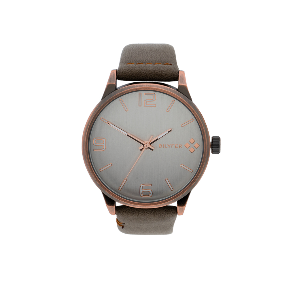 RELOJ CABALLERO CON CORREA DE PIEL COSIDA ACABADO ANTIQUE