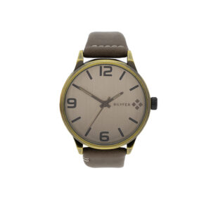 GENTLEMAN'S WATCH WITH STITCHED LEATHER STRAP, ANTIQUE FINISH
