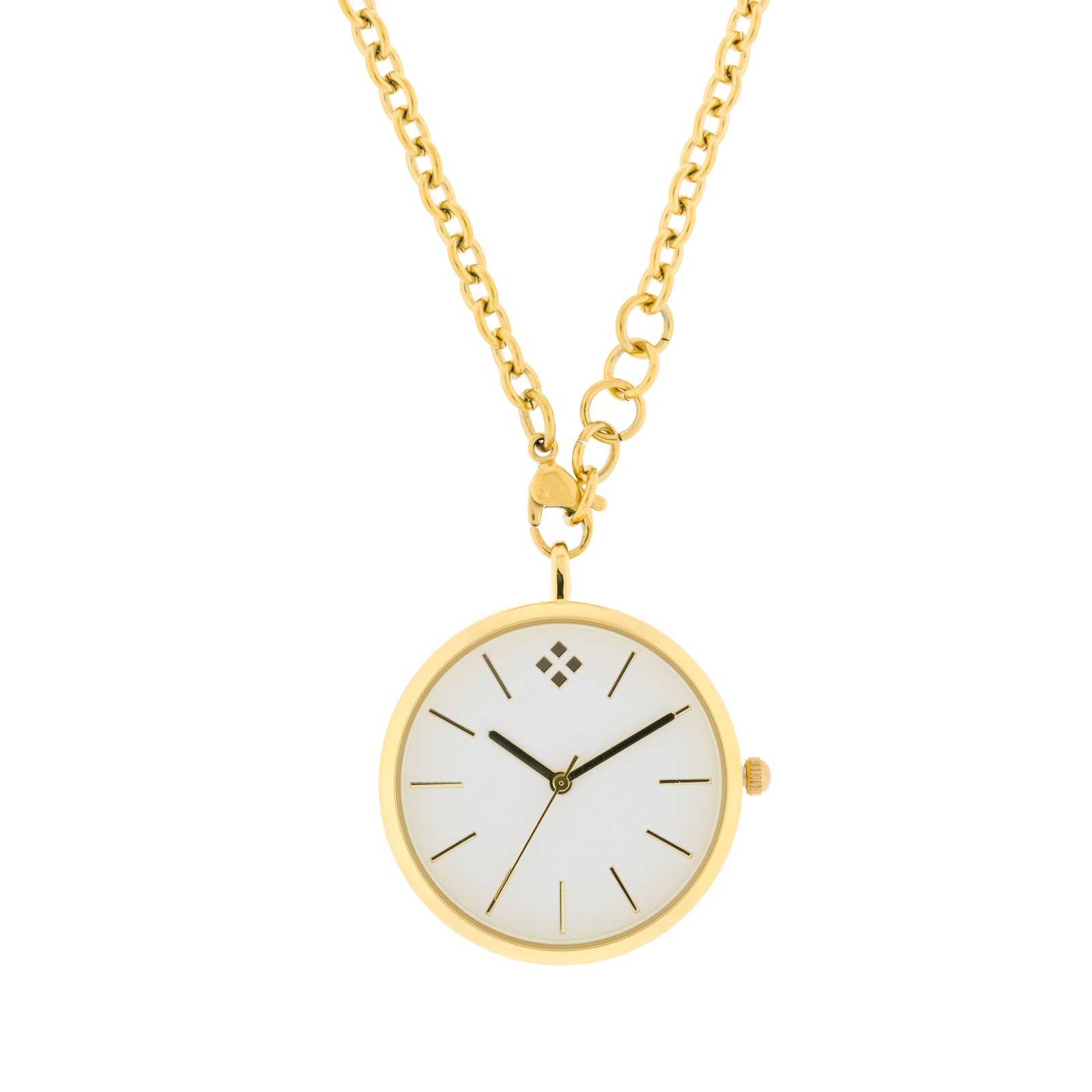 RELOJ COLGANTE CAJA 33 MM CADENA ACERO 76 CM DORADO