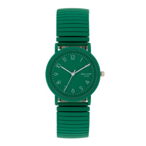RELOJ 33MM BANDA EXTENSIBLE ACERO CON COLOR 5ATM SUMERGIBLE VERDE