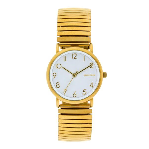 RELOJ DORADO 33MM BANDA EXTENSIBLE ACERO NUMEROS ÁRABES
