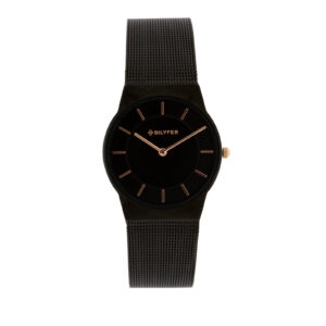 RELOJ NEGRO 32MM MALLA DE ACERO ESFERA 2 NIEVELS NEGRO