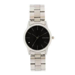 RELOJ ACERO PLATEADO SUMERGIBLE 5 ATM CON CIRCONITA
