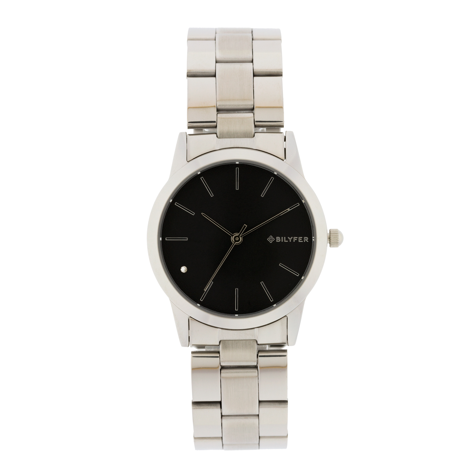 RELOJ ACERO PLATEADO SUMERGIBLE 5 ATM CON CIRCONITA