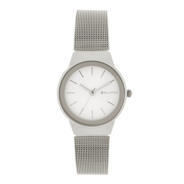 SILVER WATCH 36MM indexes WHITE DIAL SILVER BEZEL