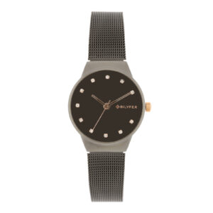 32MM BLACK WATCH WITH STONES IN THE INDEXES BLACK DIAL