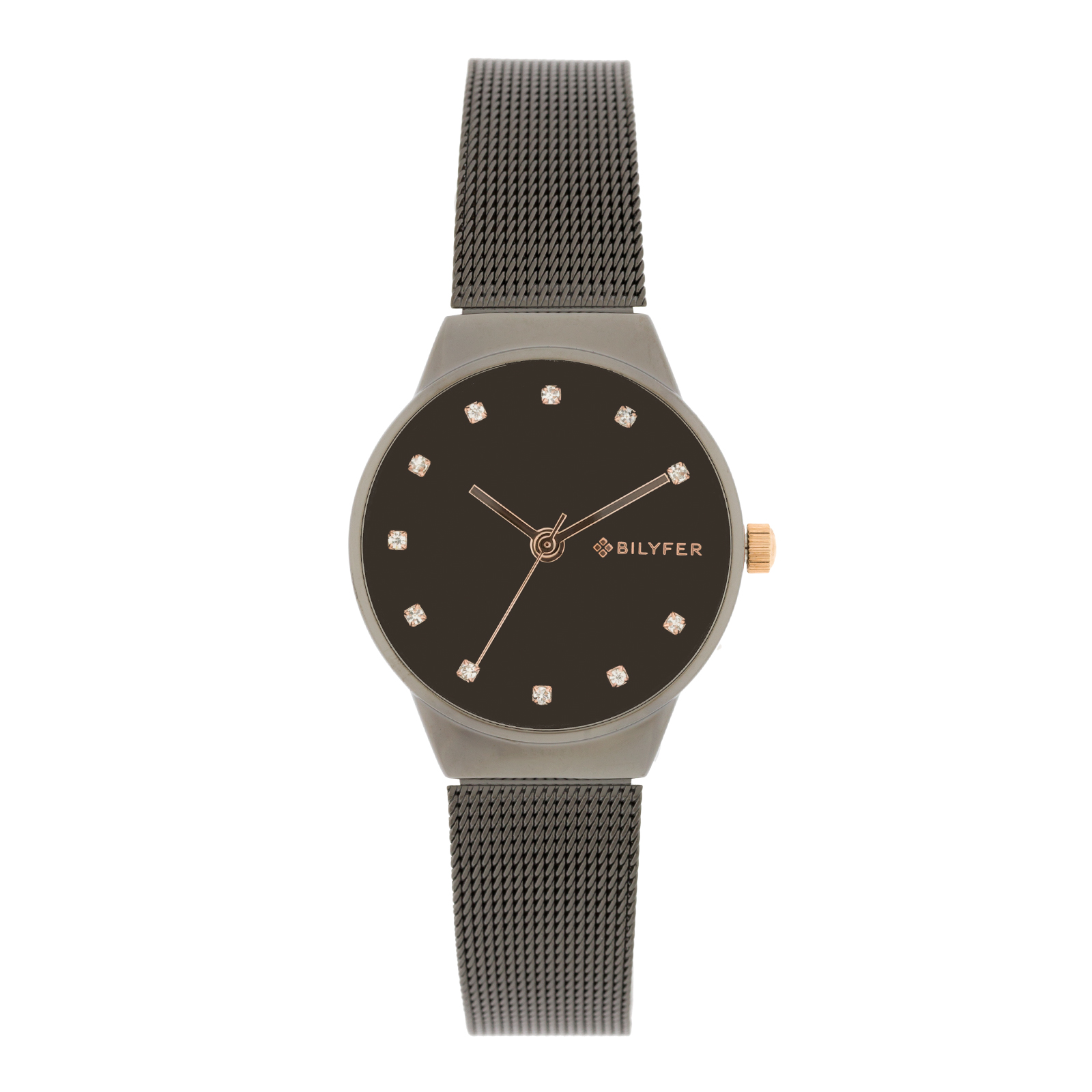 RELOJ NEGRO 32MM CON PIEDRAS EN LOS ÍNDICES ESFERA NEGRA