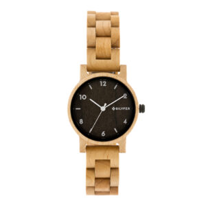 Reloj caja 32mm y correa de madera de arce