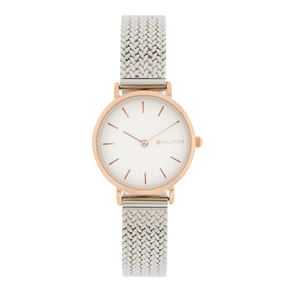 Reloj Bilyfer con malla grabada de acero caja de 27mm