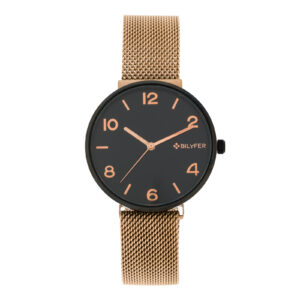 Bilyfer watch with 38mm magnet mesh case with Arabic numerals and indexes