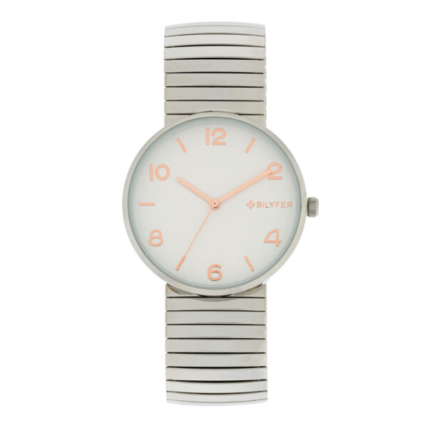 Bilyfer watch with extensible bracelet and Arabic numerals