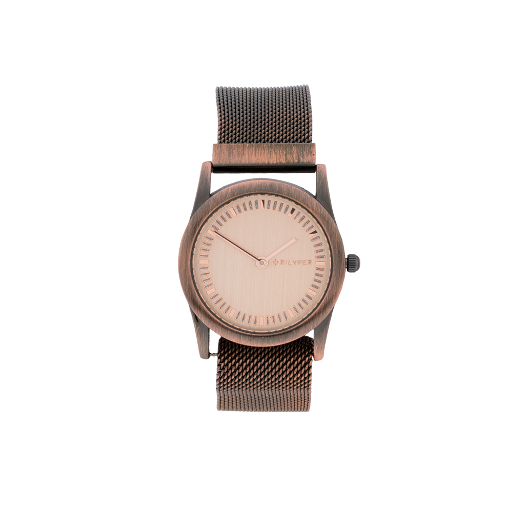 RELOJ 32MM MALLA ACERO CON IMáN E INDICES ACABADO ANTIQUE