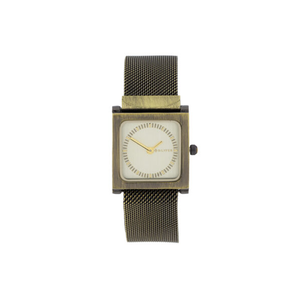 RELOJ CUADRADO 27X27 MALLA ACERO CON IMAN ACADO ENVEJECIDO