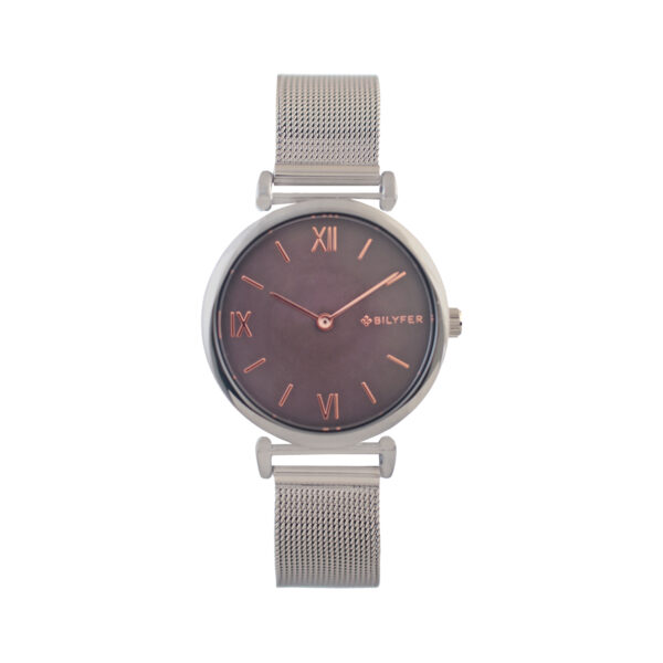 ROUND ROMAN NUMBERS STEEL MESH WATCH