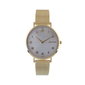 RELOJ CON ESFERA MADREPERLA Nº ROMANOS MALLA DE ACERO