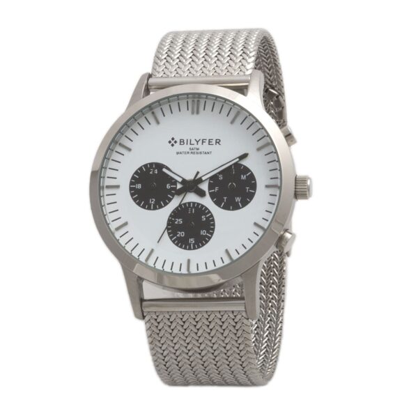 RELOJ ACERO MALLA MULTIFUNCION 5 ATM