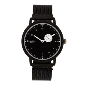 RELOJ NEGRO 42 CM MALLA CON CIERRE DE IMÁN Y CALENDARIO A L