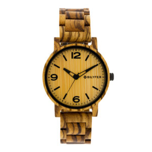 Zebrano wood watch 42mm case