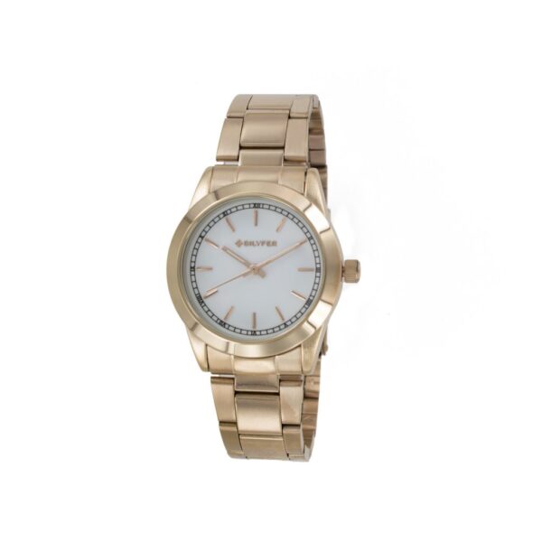 Rose gold watch steel belt