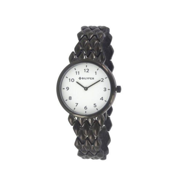 Reloj banda metal rombos NEGRO