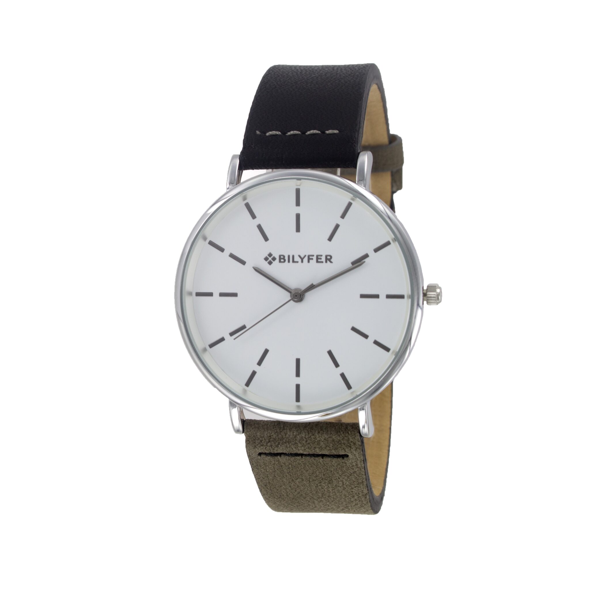 Reloj correa piel contraste GRIS