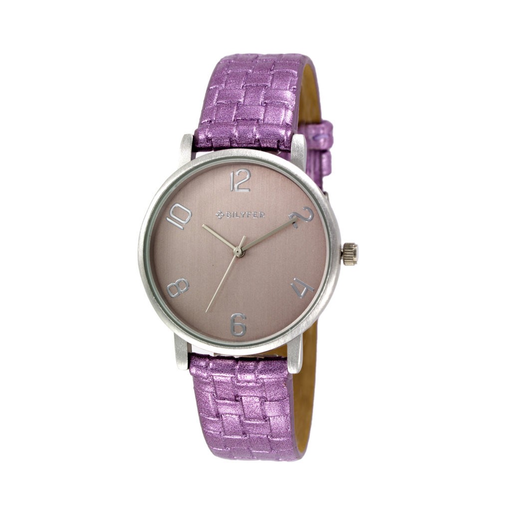 Reloj Bilyfer correa metalizada trenzada ROSA