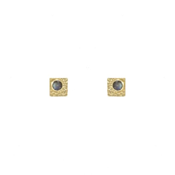 Earring Stone Round Square