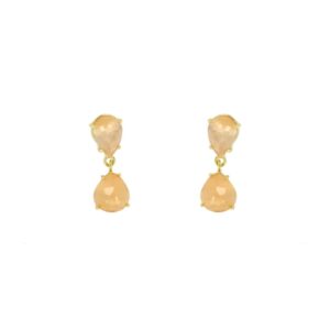 Gold plated faceted crystal earring