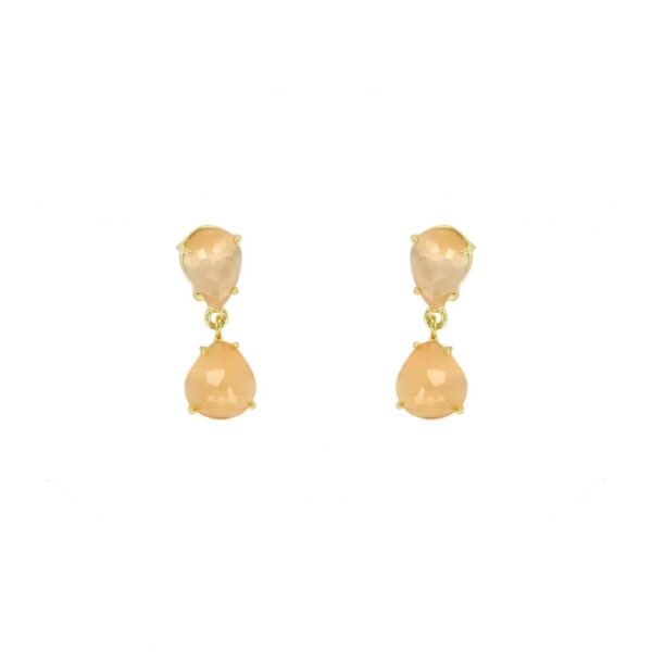 Gold plated faceted crystal earring