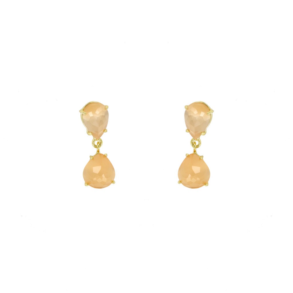 Pendiente Chapado oro cristal facetado
