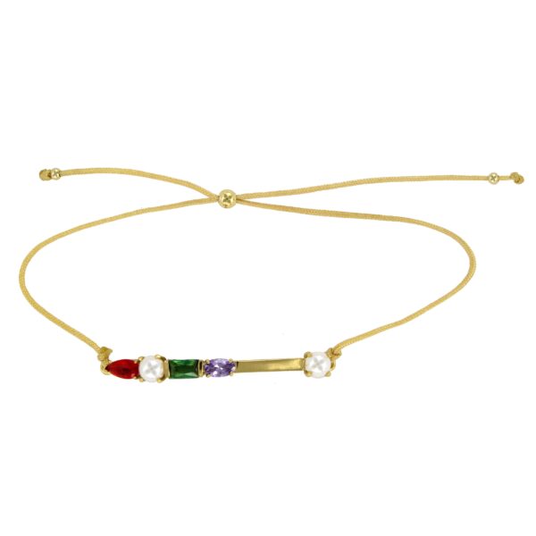 Cz-plated bracelet shell pearl cotton