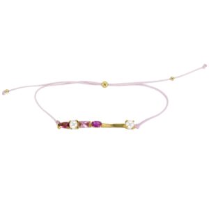 Cz-plated bracelet shell pearl cotton