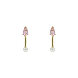 Gold plated cz pendant pearl shell