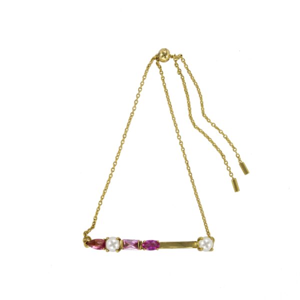 Pulsera chapada cadena cz perla de concha