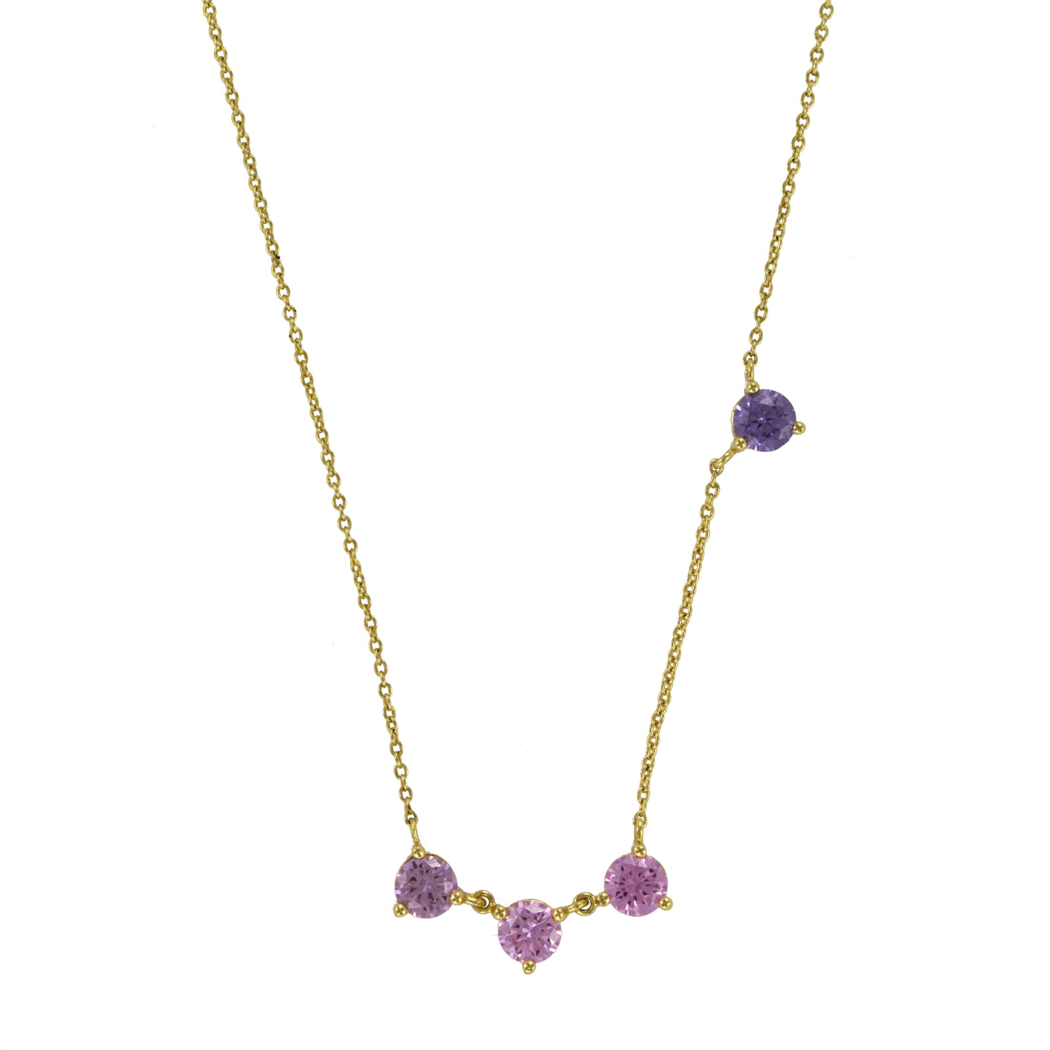 Collar Chapado oro circonitas