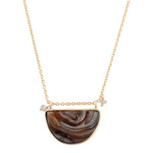 NATURAL STONE DESSER gold plated Drussy