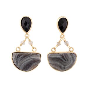 NATURAL STONE DESSER gold plated Drussy