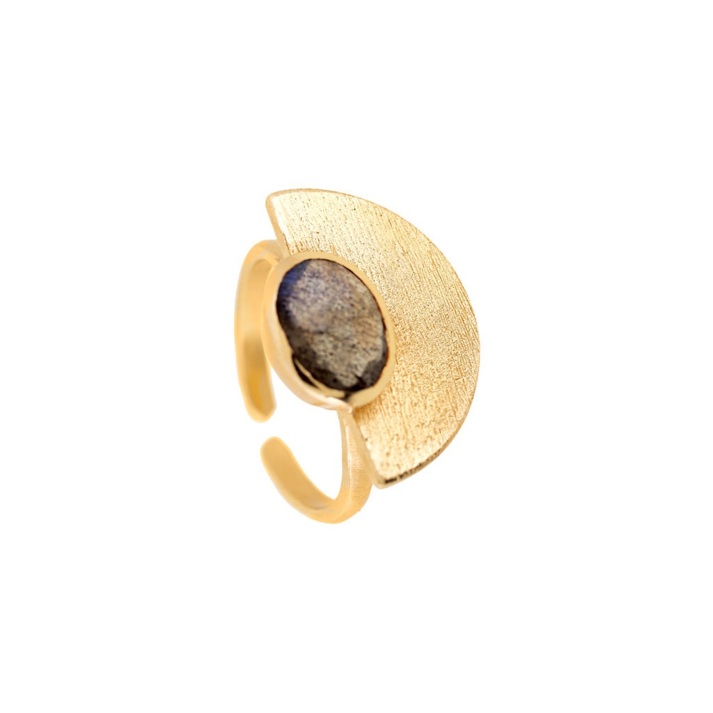 ANILLO UNIVERSAL PIEDRA NATURAL CHAPDO ORO