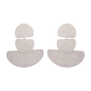 EARRING 3 PIECES HANDMADE RODIUM FINISH