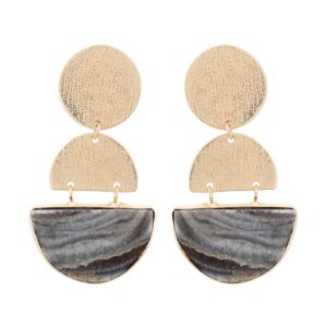 NATURAL STONE DESSER gold plated Drussy